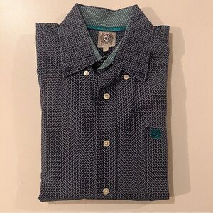 Cinch Men's Classic Fit Button Down Shirt - Navy Chain Link